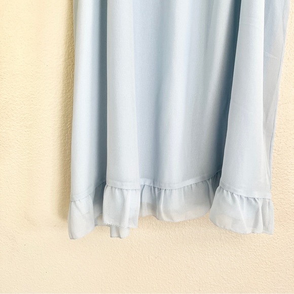 Aritzia WILFRED Cathedral Smocked Ruffle Slip Dress in Blue - Picture 10 of 10